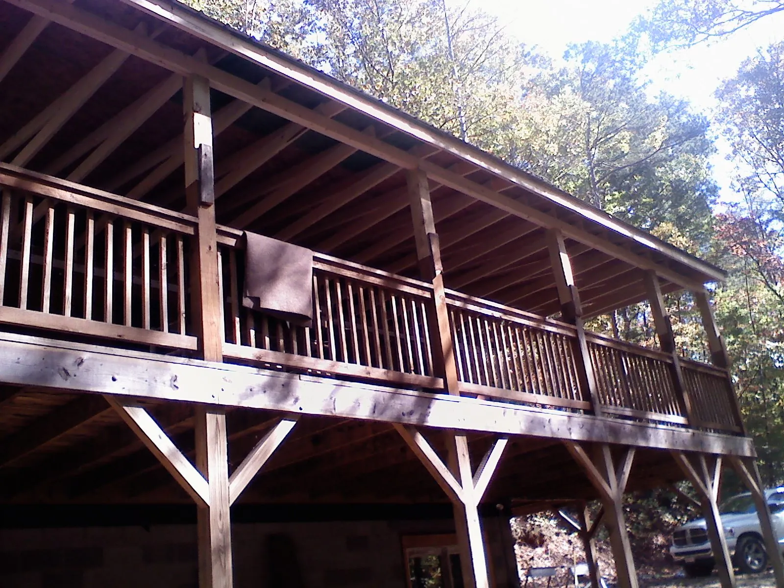 Timber framing under a new elevated porch and deck — Roof Leak Repair in North Sioux City by Roofing Brothers